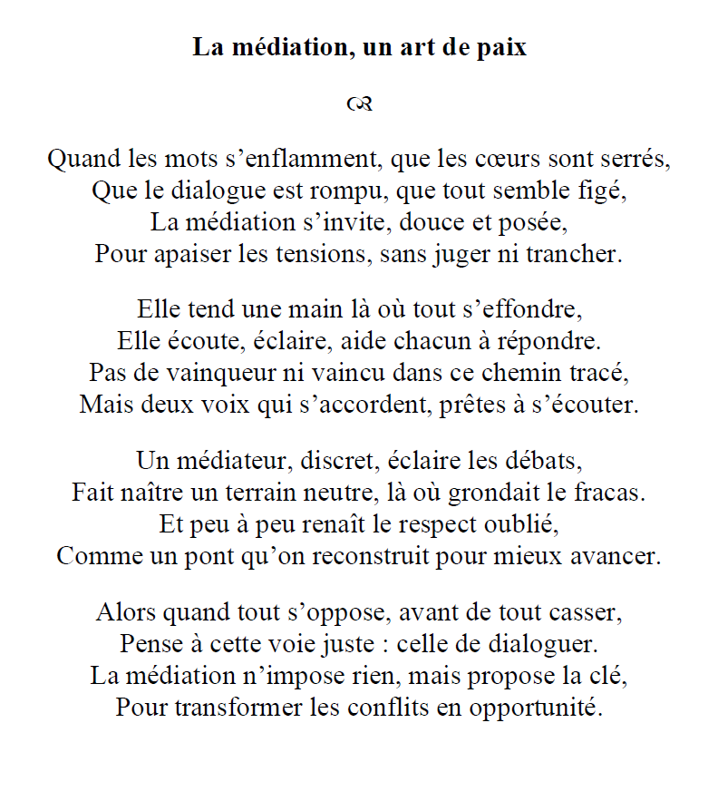 MAH - Poème Médiation un art de paix